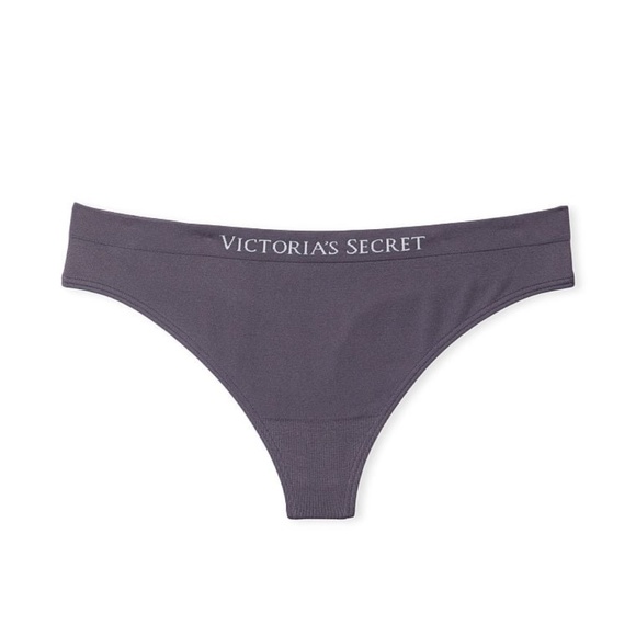Victoria's Secret Seamless Textured Thong Panty Gray Medium NEW - Picture 4 of 6